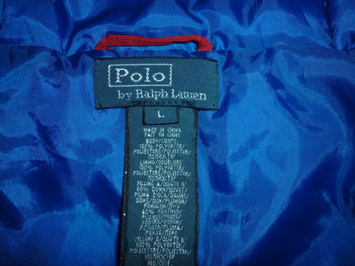L Campera Puffer Pluma Polo Ralph Lauren Niños Talle L Rojo (Usado)