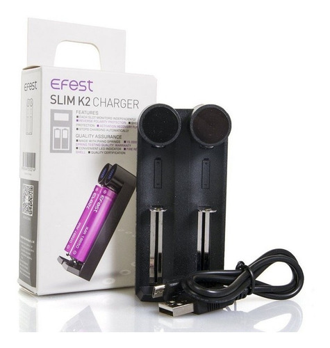 Carregador + Baterias Vape Efest + 2und 18650 Sony 3000 3.7v