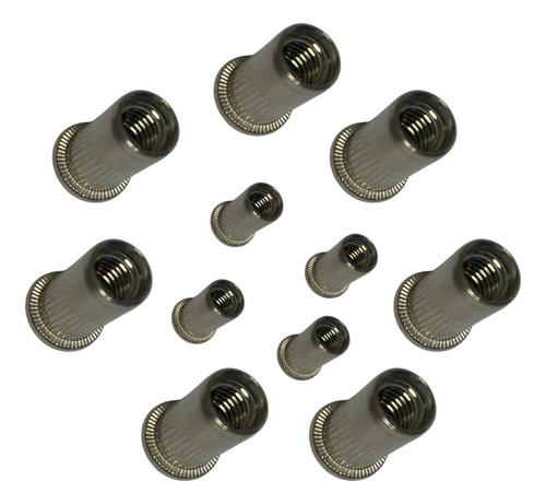 Kit 150un Rebite Rosca Aba Plana Inox M6 Porca Rebite Repuxo