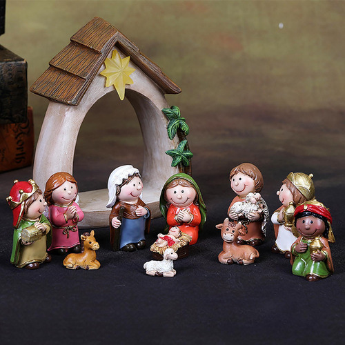 Christmas Decoration Led Light Nativity Manger Group Scene O