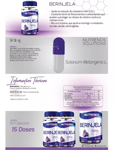 Berinjela 60 cápsulas (60 doses)