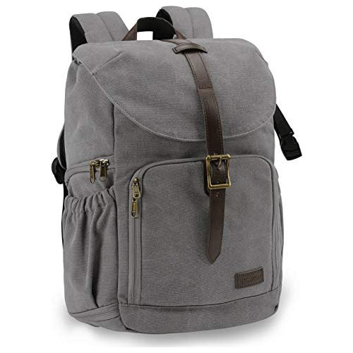 Mochila Para Camara Dslr Antirrobo E Impermeable Gris