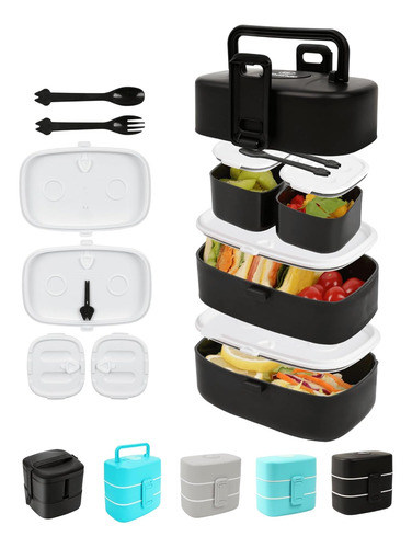 Lonchera Bento Para Adultos, Lonchera Bento Apilable Para Ni