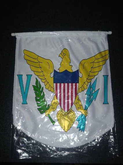 BANDERA de las ISLAS VÍRGENES DE LOS ESTADOS UNIDOS 45x30cm BANDERINA VIRGENEN