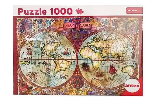 Antex Puzzle 1000 Piezas Mapa Vintage 3065 Envio Full