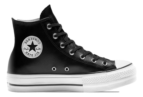 Tenis Converse Bota Plataforma Piel Lift Negros Altos