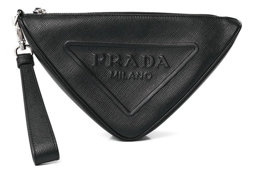 Cartera De Mano Prada De Cuero Granulado