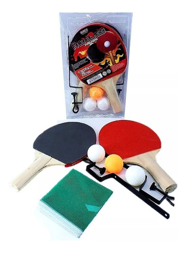 Imagen 5 de 8 de Set Ping Pong 2 Paletas + 3 Pelotas + Red Con Soportes Faydi