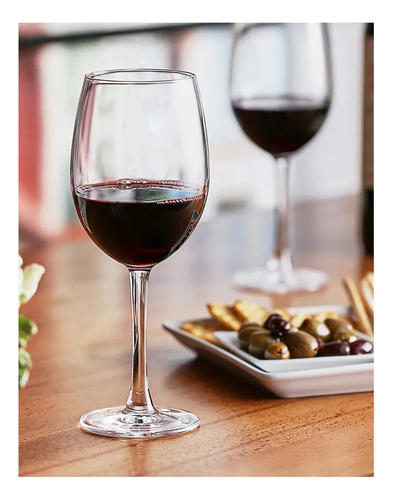 Set X 6 Copas De Vino Degustacion Vidrio 465 Ml En Caja Transparente