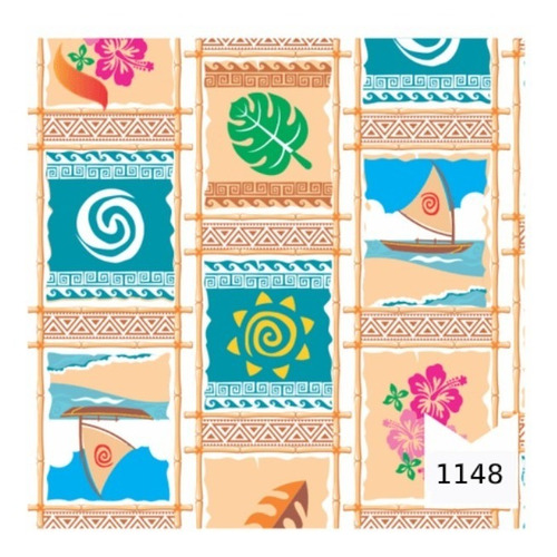 Tnt Estampado Moana Praia Maui Decoracao 1,40mx 2 Metros