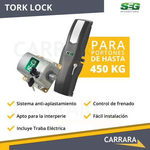 Kit Motor Seg Tork Lock Traba 220 Porton Levadizo Automático