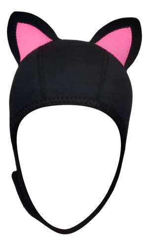 Capucha De Buceo Con Orejas De Gato, Gorro De Negro Rosa