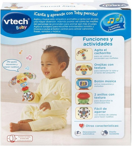 Imagen 7 de 8 de Sonajero Didactico Toby Perrito Luz Y Sonido Original Vtech