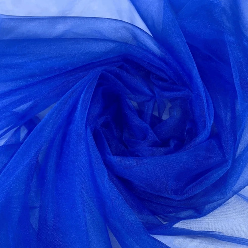 Tecido Tule- Diversas Cores Azul Liso