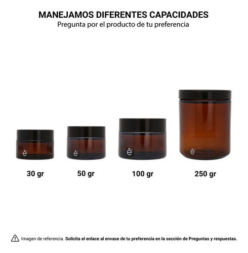 Frasco Tarro Pomadero 30 Gr Ml Envase Vidrio Ámbar 100pz