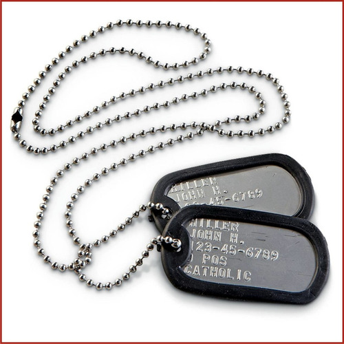 Imagen 4 de 9 de Chapas De Vida Militares Reglamentarias Dog Tags Acero Inox.