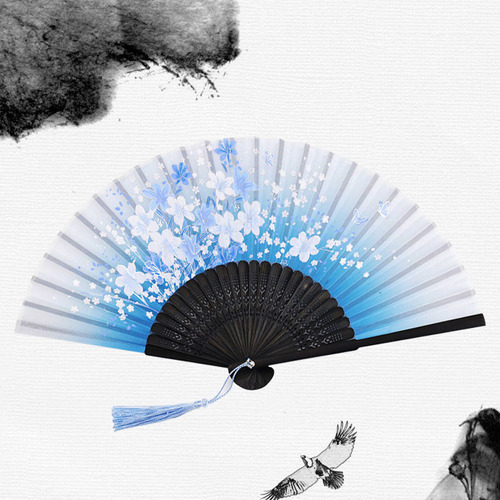 5 Abanicos Plegables De Bambú Chino Japonés