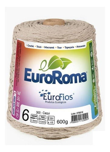 Barbante Euroroma Colorido N 6 - Cor: 300 Caqui