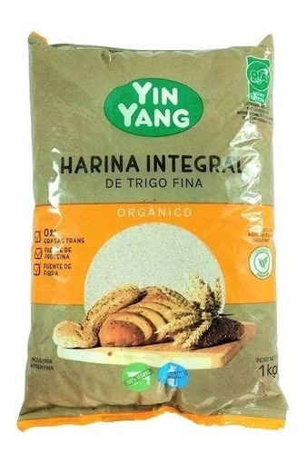 Harina Integral Super Fina Organica  Yin Yan  X 1kg