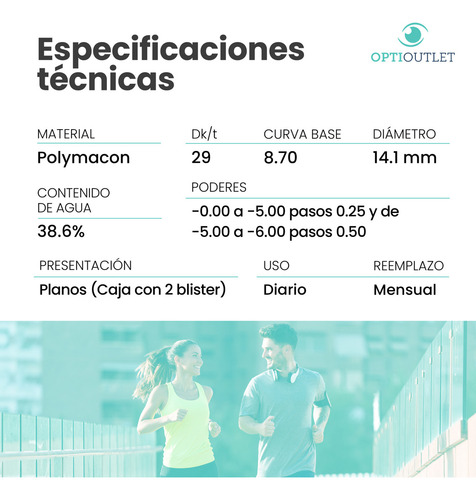 Lentes Lunare Gris 1 Par + Kit De Cuidado Optioutlet Gris