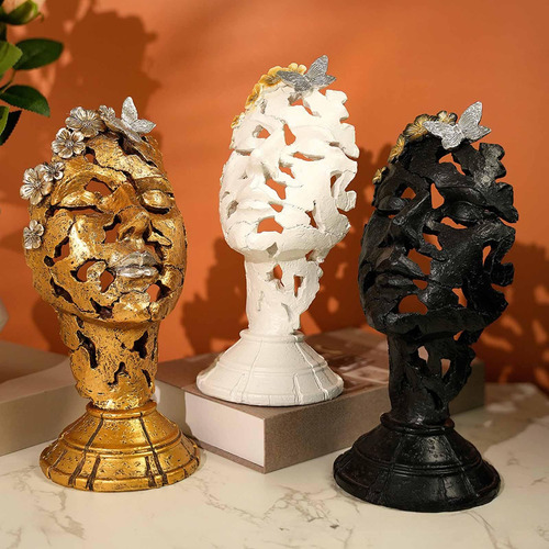 Art Woman Face Objects Figurine Thinker Statue Decoración