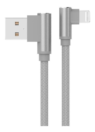 Cable Premium Usb iPhone Lightning 90 Grados 1 Met - Unitek Color Gris
