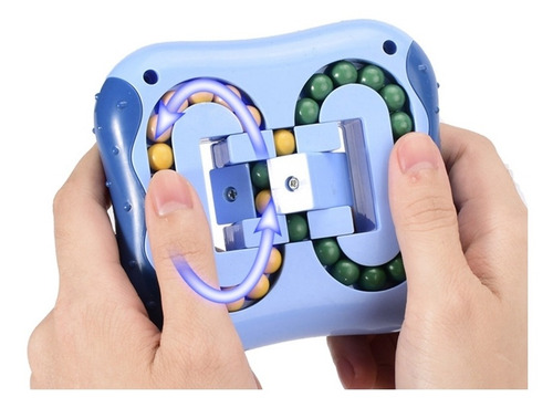 Cubo De Rubik Azul Giratorio De Frijol Mágico