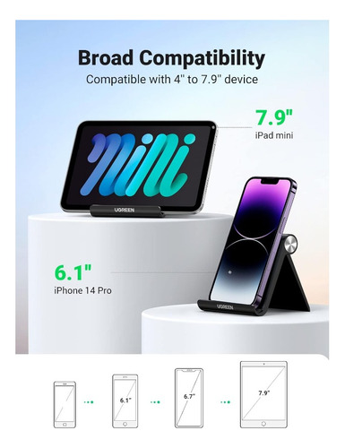 Soporte De Teléfono Móvil De Escritorio Plegable Y Ajustable