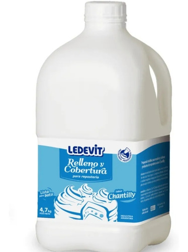 Crema Ledevit Sabor Chantilly 4,7lt Para Relleno Y Cobertura