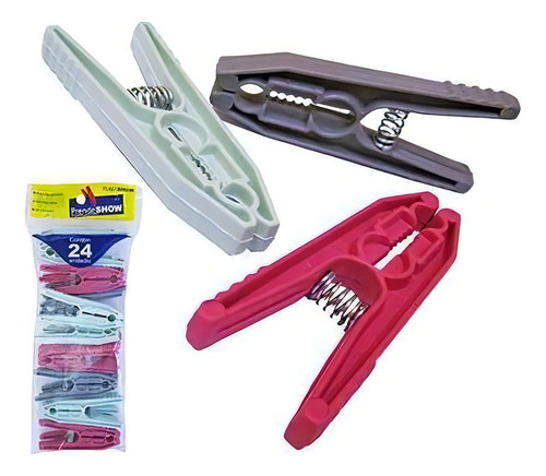 Prendedor De Roupa De Plastico Com 24 Pecas
