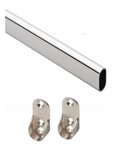 comprar Caño Barral Oval Placard Perchero Cromado 1,5 Mts+2soportes