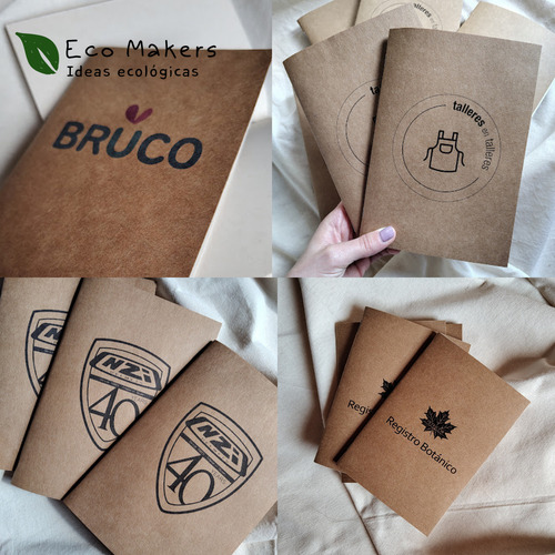 Libreta Ecológica Personalizada 10x15 X Mayor. Marrón Claro