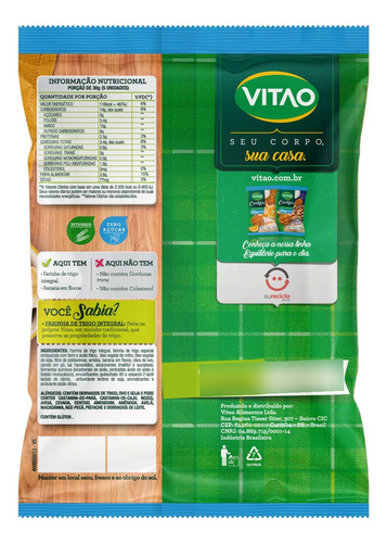 Biscoito Cookie Integral Banana Zero Açúcar Vitao Pacote 150