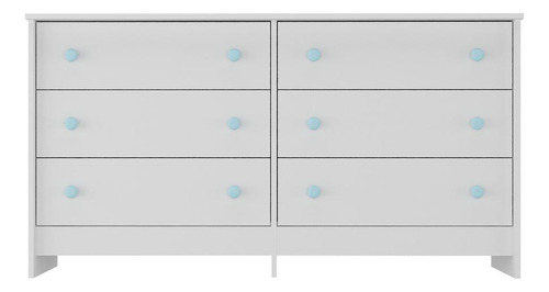 Cômoda Infantil 136cm Com 6 Gavetas Multimóveis Mp4336 Cor Branco