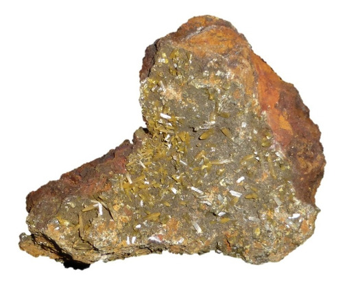 Mineral De Colección Wulfenita En Matriz De Mina La Ojuela