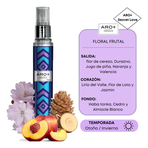 Perfume Dama Aro+ Secret Love Esencia Alta Fijación Dama