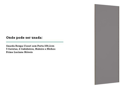 Porta Correr Closet 80cm Champagne Prime Cinza