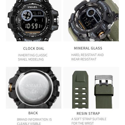 Relógio Masculino Smael 8010 Original Tático Militar C Caixa