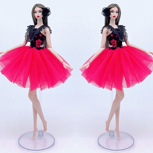 Vestido Bailarina Para Boneca Barbie + Sapatilhas Ballet 06m