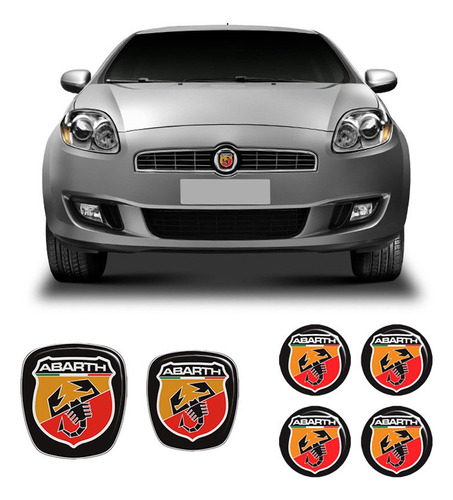 Kit Emblemas Abarth Fiat Bravo Resinado 2010 Até 2016