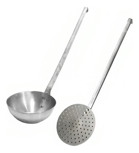 Set Cucharon + Espumadera Gastronómica Aluminio Puro N 16