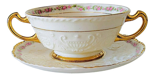 Antigua Consomera Inglesa Inglesa Adams Antiques Blanco Floreado (Usado)