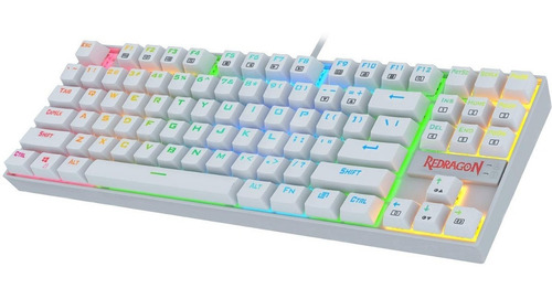 Teclado Gamer Mecanico Rgb Redragon Kumara White K552