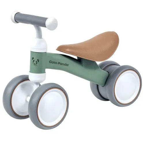 Bicicleta De Equilíbrio Infantil Sem Pedal 4 Rodas Verde Bebê Menino Menina Gato Panda