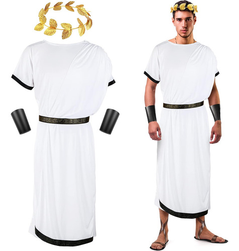 Satinior 4 Piezas Toga Blanca Para Hombre, Disfraz De Dios G