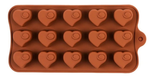 Molde Silicona Flexible Corazón 3 D X15 - Bombón Chocolate 