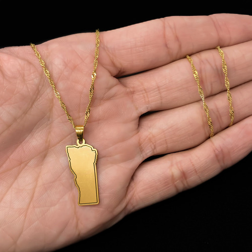 Cadena Y Dije Provincia Argentina Oro 18k San Luis 55 Cm