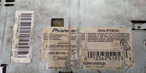 Radio Cd Player Pioneer Golfinho Raro Deh-p7200 Top Demais (Usado)