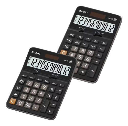 2 Calculadoras De Escritorio Casio I  Dx-12 Y Ax-12b Negro