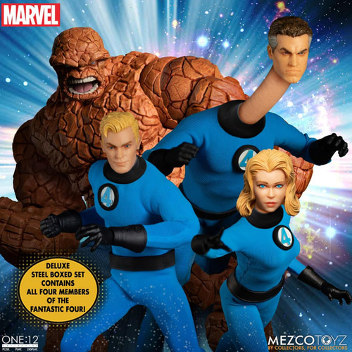 Conjunto De Bonecos De Ação Mezco Fantastic Four One:12 Delu